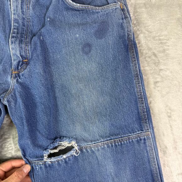 Wrangler FR Riggs Double knee utility carpenter pants distressed mens 36x31 - Picture 4 of 9